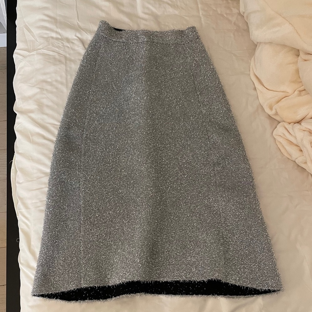 Balenciaga metallic silver skirt